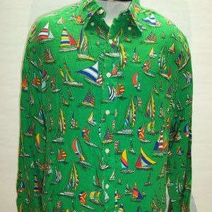 RALPH LAUREN Mens XL X-Large 100%Linen Button-up s